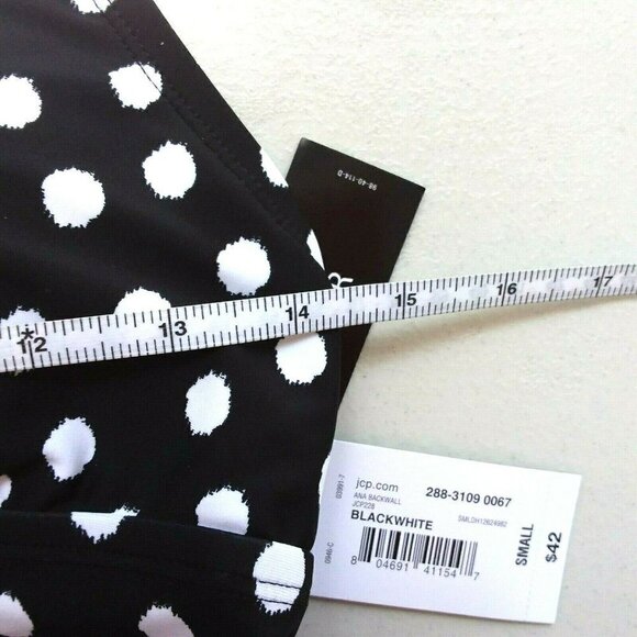 a.n.a. Women's Black/White Polka Dot Tankini Top - Picture 3 of 7